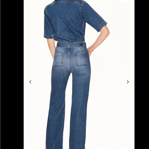 ba&sh The Tao Classic Blue Denim Jumpsuit - Picture 2 of 9